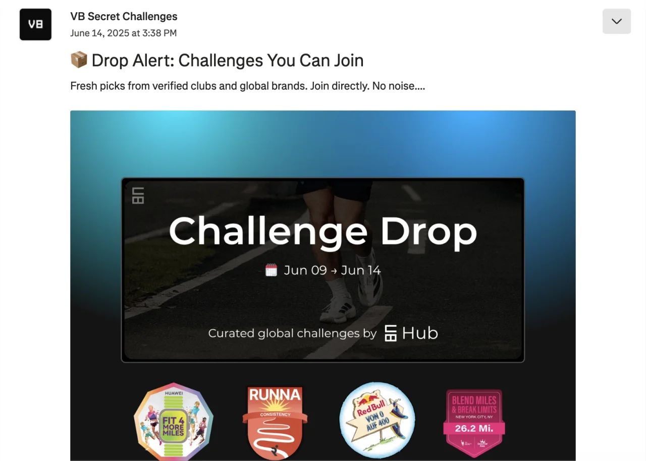 Screenshot of the club post: The first drop model